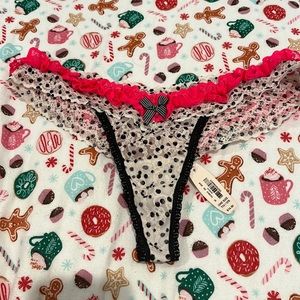 Brand New with Tag VS underwear! Cream with Black Polkadots and Neon Pink Ribbon